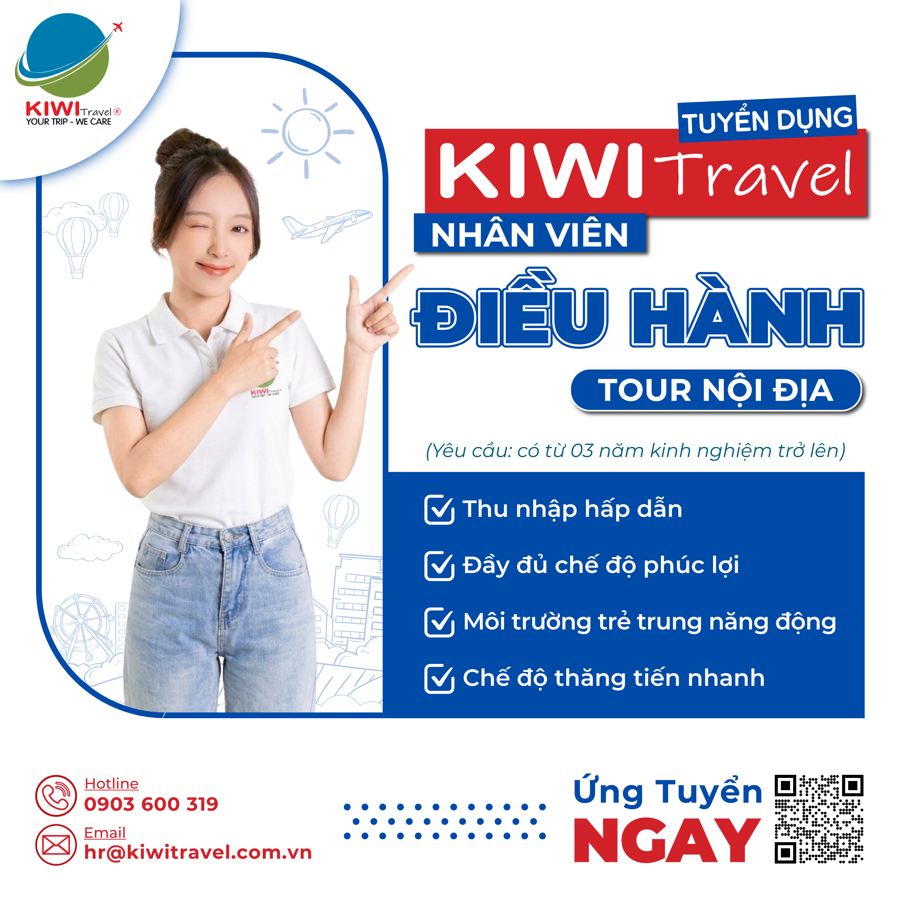 Nhân viên điều hành tour nội địa