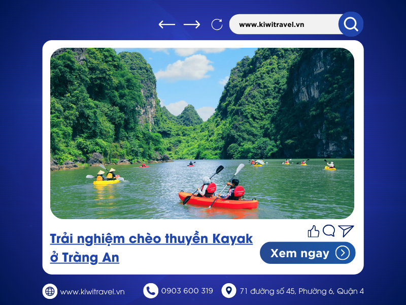 Trải nghiệm chèo thuyền Kayak ở Tràng An