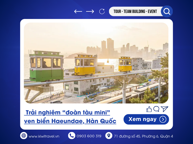 Trải nghiệm “đoàn tàu mini” ven biển Haeundae, Hàn Quốc